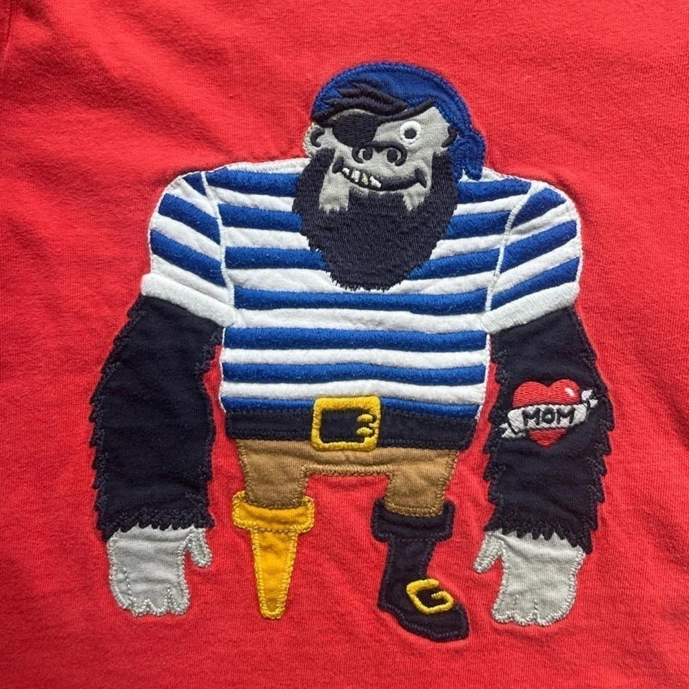 Little boys Gymboree pirate Gorilla Peg Leg T-shirt 4T toddler red